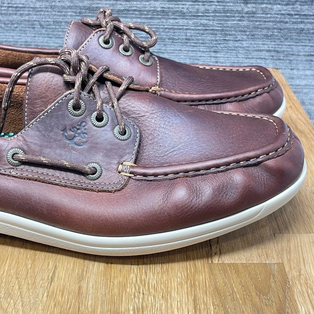 SAS Boat Shoes‎ Mens 10.5 Wide Brown Leather Tripad Comfort Lace Up USA A0825605